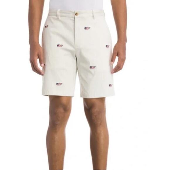 Vineyard Vines Breaker Shorts Mens 34 Classic Fit 9 Inch Patriotic Whale USA - Picture 1 of 8